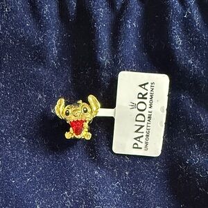 Pandora Stitch Heart Charm  - Gold